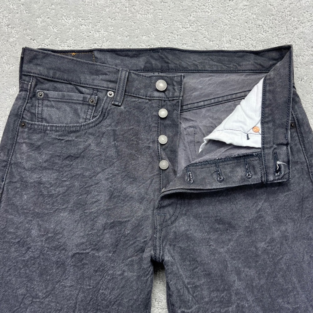 Levis 501 Jeans Mens 33x30 (32x28) Original Fit Straight Black Denim Button Fly